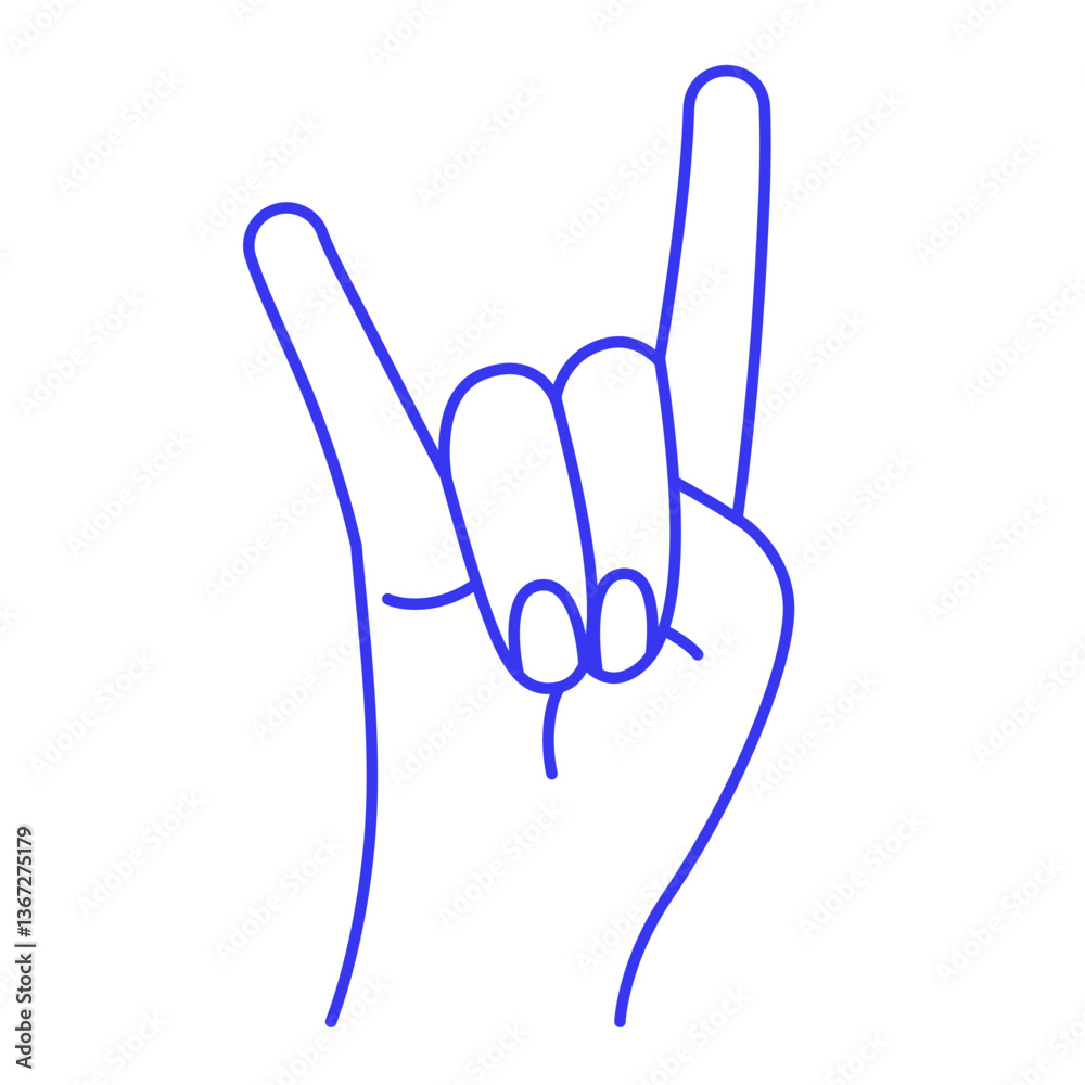 Fototapeta premium Hand gesture doodle icon. Contour vector illustration