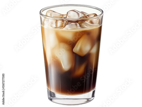 Wallpaper Mural iced coffee in glass isolated on white background Torontodigital.ca