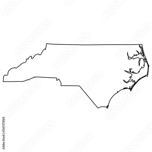 Outline Map of North Caroli...