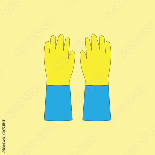 Gardening Gloves vector illustration. Help keep hands clean and lessen chance of getting germs
