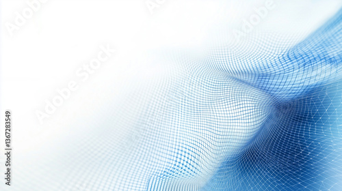 Delicate blue mesh pattern created by fine lines and curves, illuminating abstract design with soft gradients in the background Generative AI