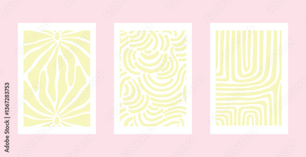 Creative concept of summer bright and juicy cards set. Modern abstract art design with wave shapes and lines. Templates for celebration, ads, branding, banner, cover, label, poster, sales