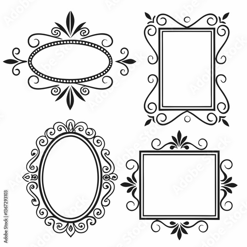 Elegant vintage frame collection for artistic projects and creative design elements