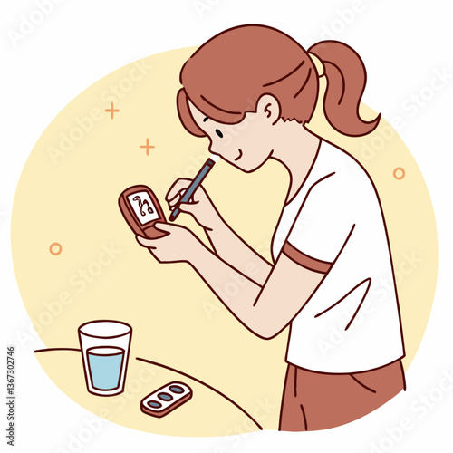 Digital artistry unfolds: a young woman draws on a modern device with style
