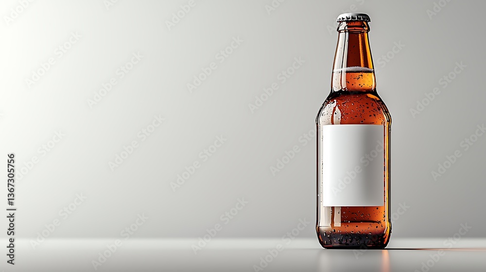 Amber beer bottle mockup Amber beer bottle mockup