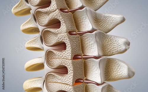 Anatomy of the Cervical Spine Body (Spine) Cross-Section,