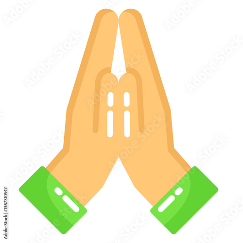 Praying Hands Icon Illustration for Religion, Spirituality and Hope