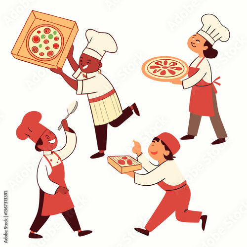 Diverse chefs showcasing culinary creations with delightful and playful animations