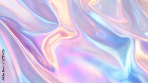 Soft-Focus Holographic Background with Satin-Like Texture and Gentle Iridescent Reflections
