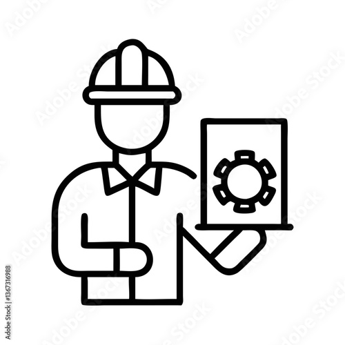 Engineer Holding Blueprint and Working on Project  