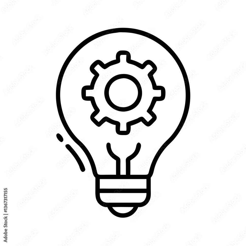 Light Bulb with Gears Symbolizing Innovation Light Bulb with Gears Symbolizing Innovation