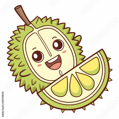 Cute durian Mascot Vector Design