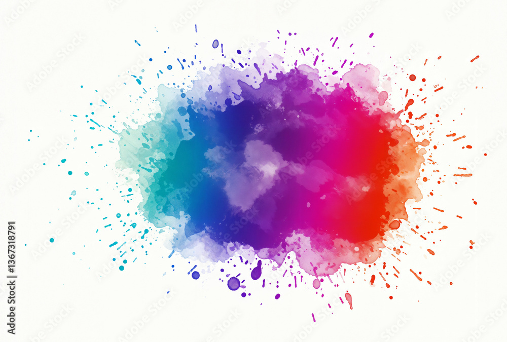 Obraz premium Colorful watercolor splatter design