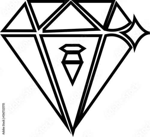 Diamond icon set. Big collection quality . Linear style and silhouette. Royal icons collection symbolizing premium products or services with transparent background