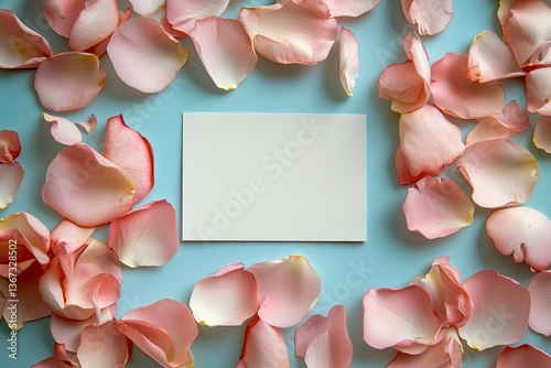 Vibrant Image of Petals Around Empty Notes