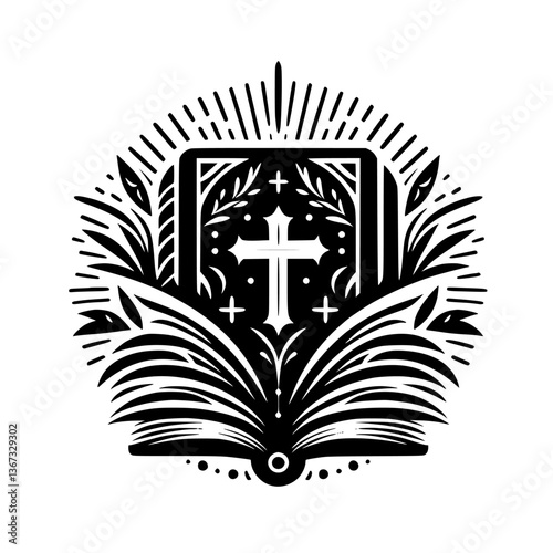 Sacred Scripture: A Black and White Emblem of Faith