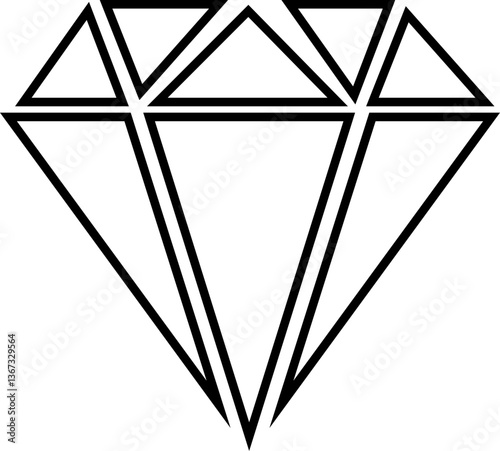 Diamond icon. Big collection quality . Linear style and silhouette. Royal icons collection symbolizing premium products or services with transparent background