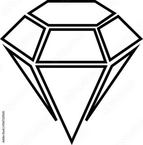 Diamond icon. Big collection quality . Linear style and silhouette. Royal icons collection symbolizing premium products or services with transparent background
