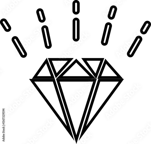 Diamond icon. Big collection quality . Linear style and silhouette. Royal icons collection symbolizing premium products or services with transparent background