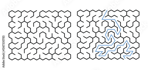 Hexagonal Labyrinth Maze for Kids