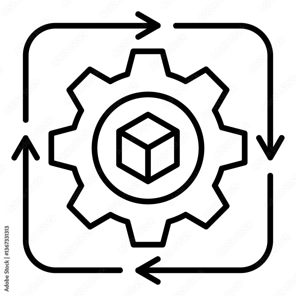 Supply Chain Management Outline Icon Supply Chain Management Outline Icon