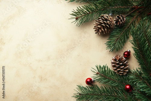 High Detail Picture of Top View of Christmas Concept with Copy Space