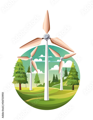 wind turbine in the wind