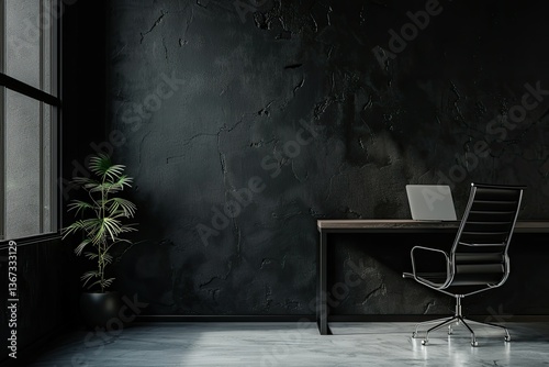 High Quality Picture of Black Office Wall Logo Mockup