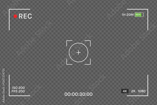 Flat Design REC Interface Background for Camera Recording and Video Screen