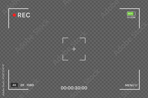 Hand Drawn Camera Recording Interface Background for Video and Film Design