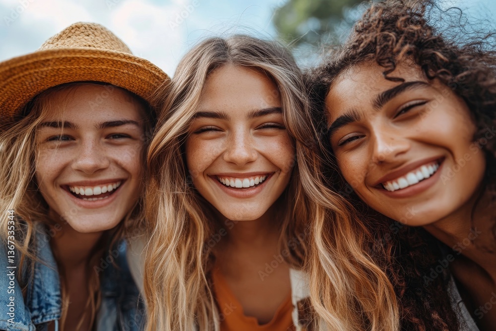 Obraz premium Group of friends having fun at a party