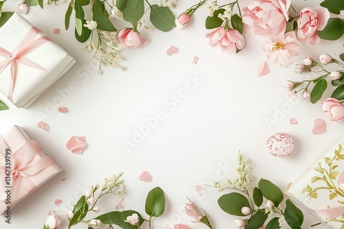 Clear Pixel Picture of Top View Composition of Pretty Mothers Day Elements