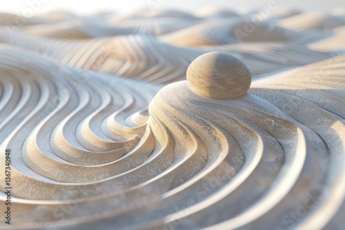 High Detail Picture of Square Zen Sand Background in Mindfulness Concept