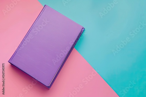 Ultra Hd Visual of Purple Book on Pastel Background