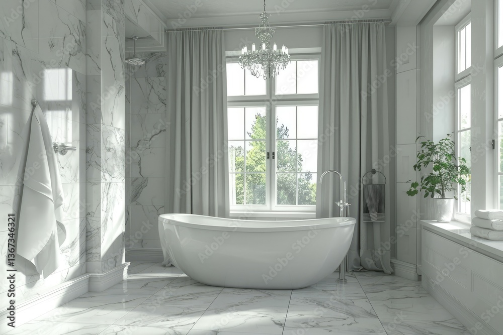 Detailed Color Picture of Gray and White Bathroom Corner, Tub and Shower Detailed Color Picture of Gray and White Bathroom Corner, Tub and Shower