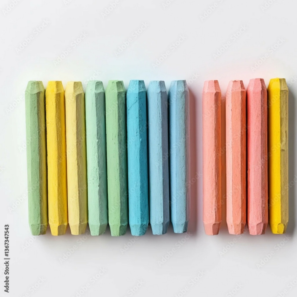 Fototapeta premium Vibrant Crayons in a Spectrum of Colors
