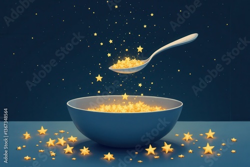 Stars in bowl: magical night cereal concept