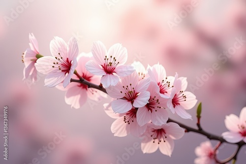 Cherry blossoms in soft morning light