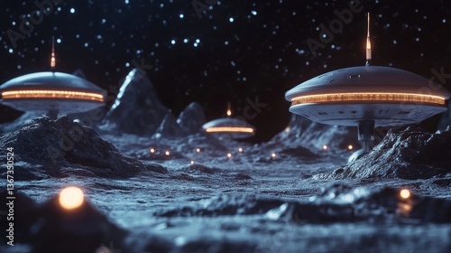 Set on a space theme with humorous ufo signs