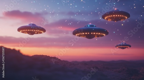 Set on a space theme with humorous ufo signs