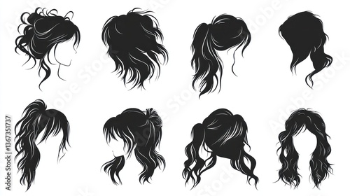 Set of hairstyles for women