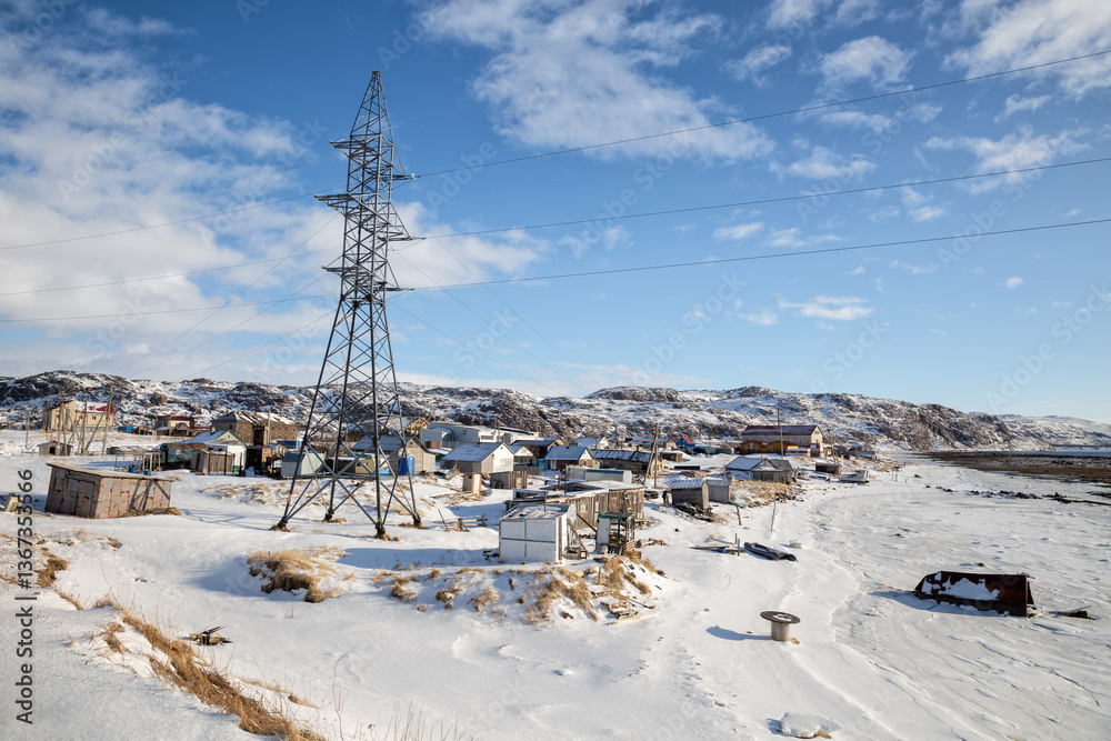 Teriberka village on the Kola Peninsula, Russia