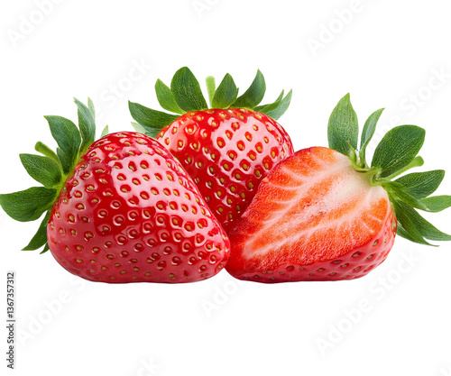 plusieurs fraises isolées sur un fond blanc photo