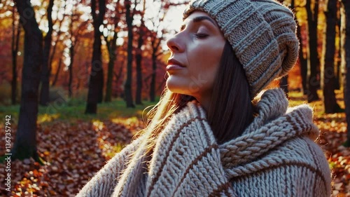 The Woman in Autumn Park