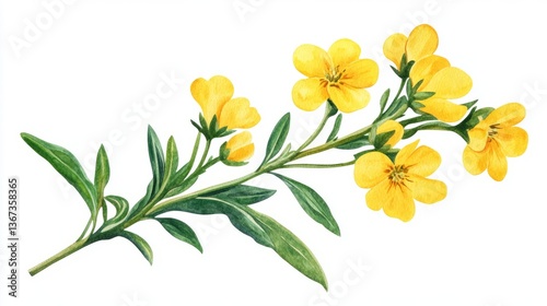 Yellow wallflower cluster in 68  floral illustrations