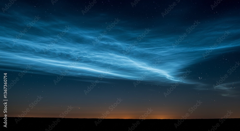 Observing Noctilucent Clouds at Night with Stars Over Dark Horizon Observing Noctilucent Clouds at Night with Stars Over Dark Horizon