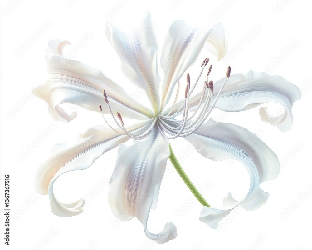 Naklejka premium 68 white nerine illustrations on white background