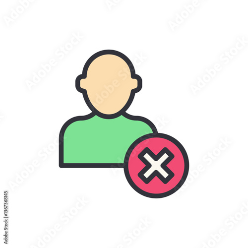Blacklisted people colored icons, minimalist vector illustration ,simple transparent graphic element .Isolated on white background