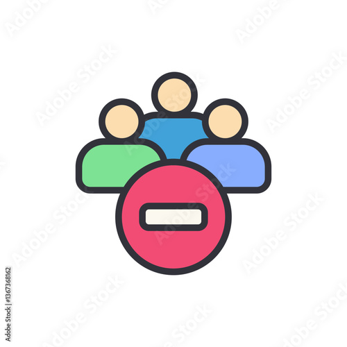 Group blacklist colored icons, minimalist vector illustration ,simple transparent graphic element .Isolated on white background