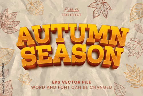 Autumn season 3d editable text effect